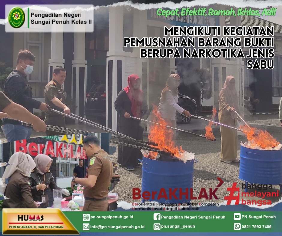Pemusnahan Barang Bukti Narkotika dan Barang Bukti Lainnya